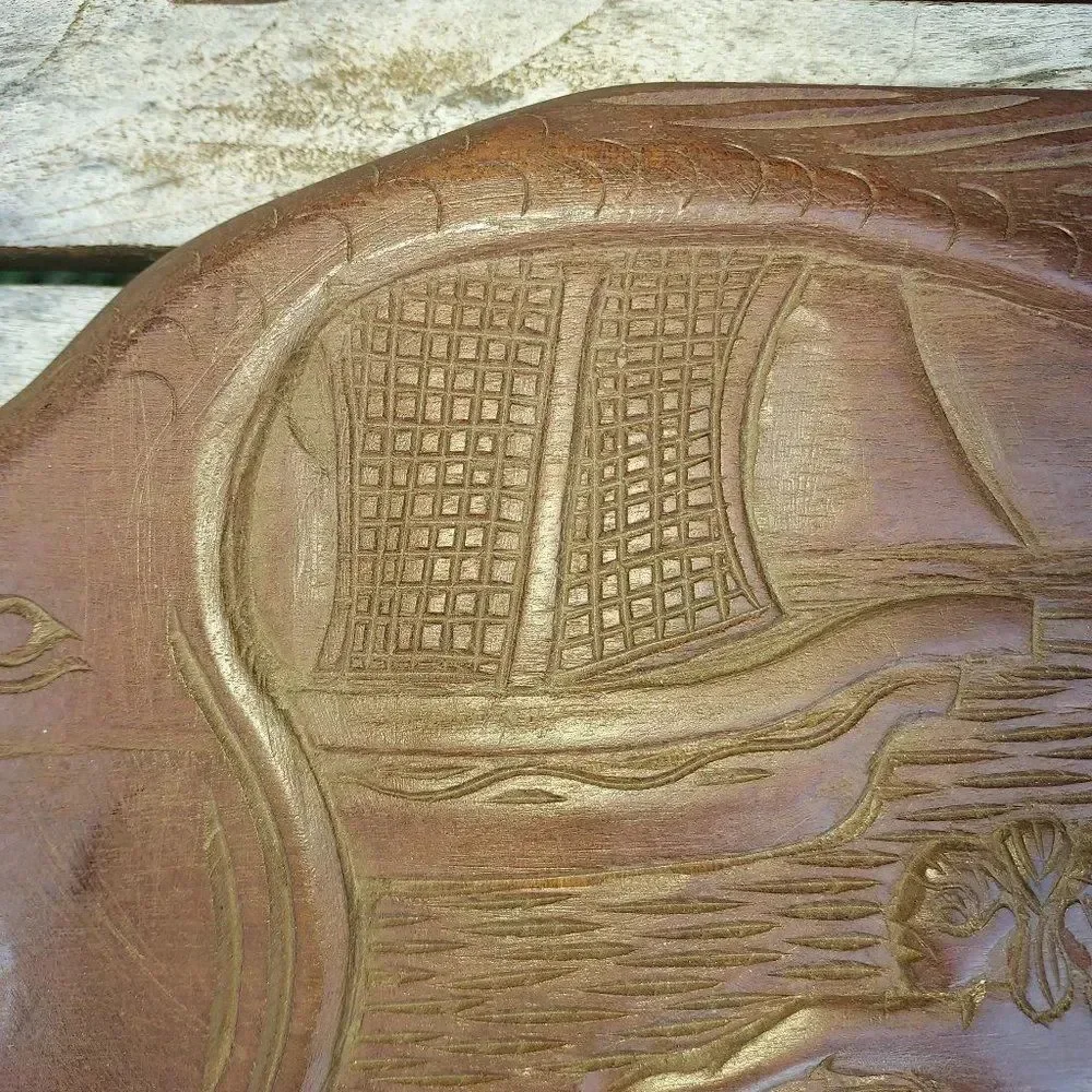 Vintage Handcarved Hawaiian Wooden Plaque